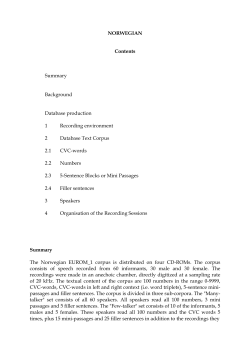 Norwegian Project - UCL Phonetics and Linguistics
