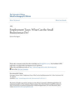 Employment Taxes: What Can the Small Businessman Do?