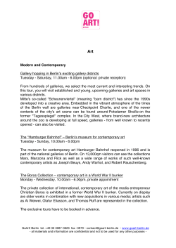 Tour examples - GoArt! Berlin