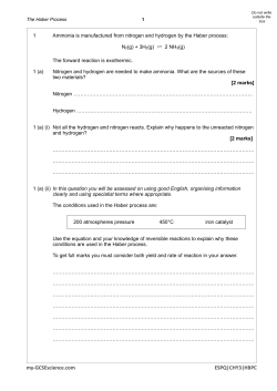 AQA ESQ -The Haber Process