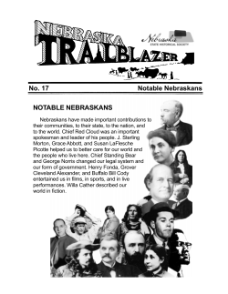 No. 17 Notable Nebraskans NOTABLE NEBRASKANS