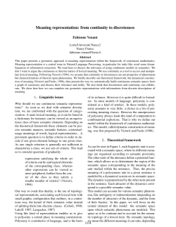Meaning representation: from continuity to