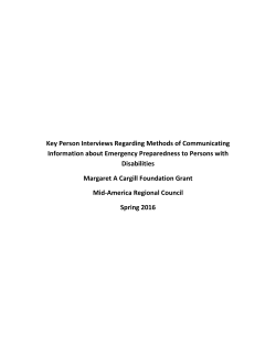 Key Person Interviews Regarding Methods of Communicating