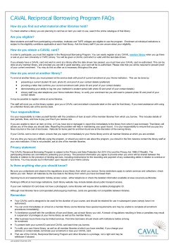 CAVAL Reciprocal Borrowing Program FAQs