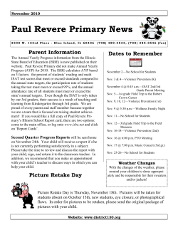 Paul Revere Primary News - Cook County School District 130