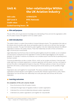 Unit 4: Inter-relationships Within the UK Aviation - Edexcel