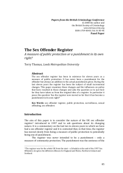 The Sex Offender Register: A measure of public protection or a