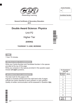 Higher Tier, Unit P2