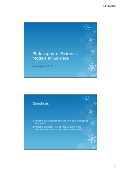 Philosophy of Science: Models in Science