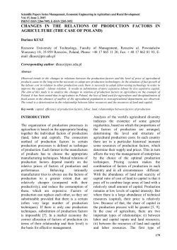 CHANGES IN THE RELATIONS OF PRODUCTION FACTORS IN