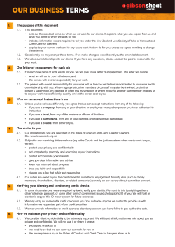 Our business Terms - Gibson Sheat Lawyers