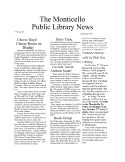 September 2016 - Monticello Public Library