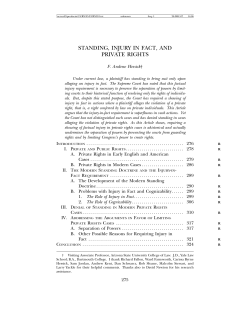 standing, injury in fact, and private rights