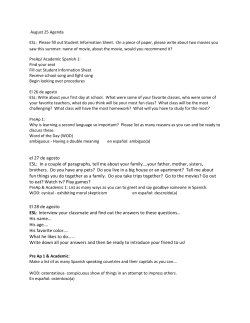 el 27 de agosto ESL: In a couple of paragraphs, tell me about your