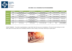 SIX WEEK 10 km TRAINING PLAN FOR BEGINNERS CROSS