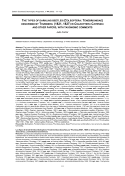 the types of darkling beetles (coleoptera: tenebrionidae) described