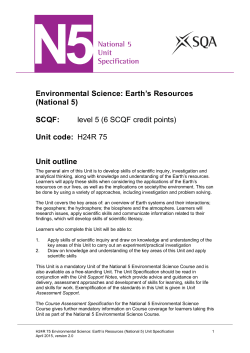 Earth`s Resources (National 5)