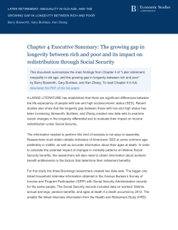 Chapter 4 Executive Summary: The growing gap in longevity