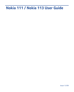 Nokia 111 / Nokia 113 User Guide