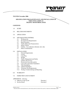 Specification for maintenance and installation of inductive