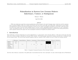 Palatalization in Eastern Low German