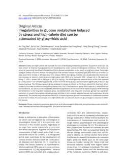 Original Article Irregularities in glucose metabolism induced by