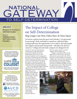 The Impact of College on Self-Determination