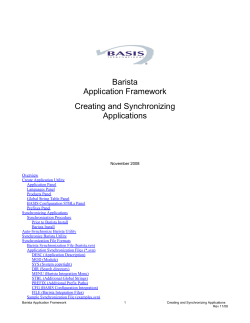 Creating and Synchronizing Applications - Documentation