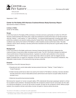 2013 Harness Crashworthiness Study
