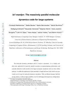 ls1 mardyn: The massively parallel molecular dynamics code for