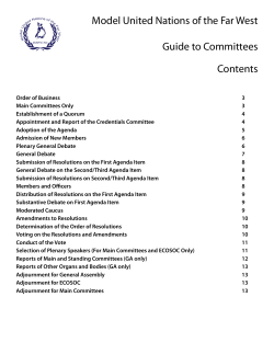 Model United Nations of the Far West Guide to Committees Contents