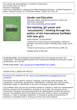 Slut-shaming, girl power and `sexualisation`: thinking