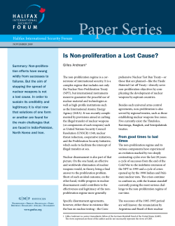 Paper Series - Halifax International Security Forum