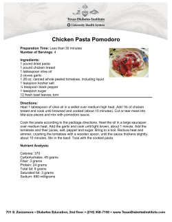Chicken Pasta Pomodoro - universityhealthsystem.com