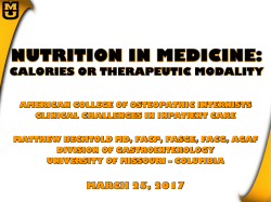 Nutrition in the Hospitalized Patient