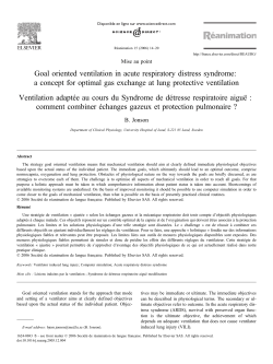 Goal oriented ventilation in acute respiratory distress syndrome