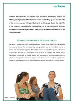 Tampons Code of Practice