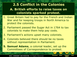 2.5 Conflict in the Colonies
