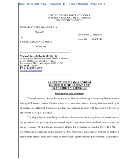 sentencing memorandum on behalf of defendant