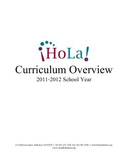 Curriculum Overview - Hoboken Dual Language Charter School