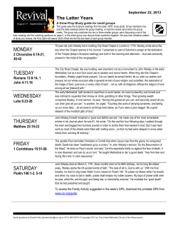 Small Group Weekly Curriculum