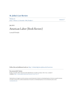 American Labor (Book Review) - St. John`s Law Scholarship