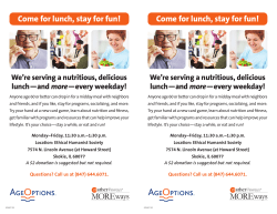 Congregate Dining Program for Seniors