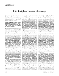 Interdisciplinary nature of ecology