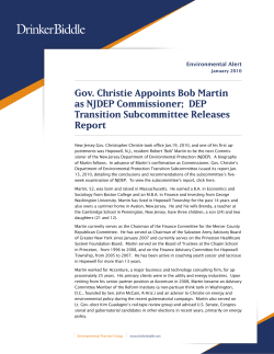 appointed Martin as NJDEP commissioner