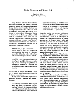 Emily Dickinson and Noah`s Ark, 69-79