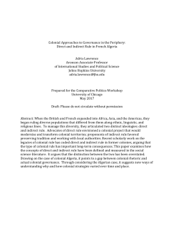 Colonial Approaches to Governance in the Periphery: Direct and