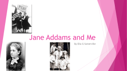 Jane Addams and Me