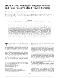 eNOS T-786C Genotype, Physical Activity, and Peak Forearm Blood