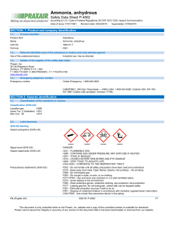 Ammonia NH3 Safety Data Sheet SDS P4562